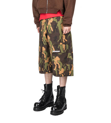 CAMO SLASHED SHORTS MULTI