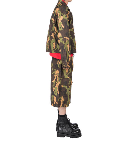 ASYMMETRICAL CAMO BOMBER JACKET MULTI