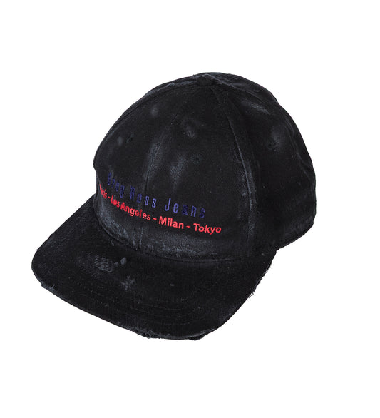 DISTRESSED CAP BLACK