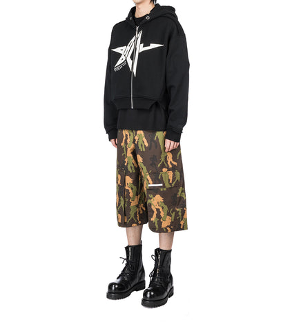 CAMO SLASHED SHORTS MULTI