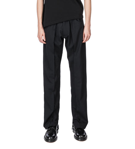 RAW WOOL TROUSERS BLACK