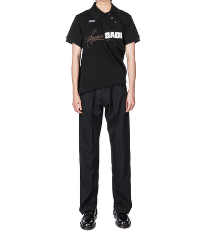 RAW WOOL TROUSERS BLACK