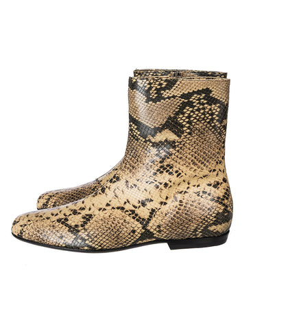 LEATHER SOCK BOOTS BEIGE