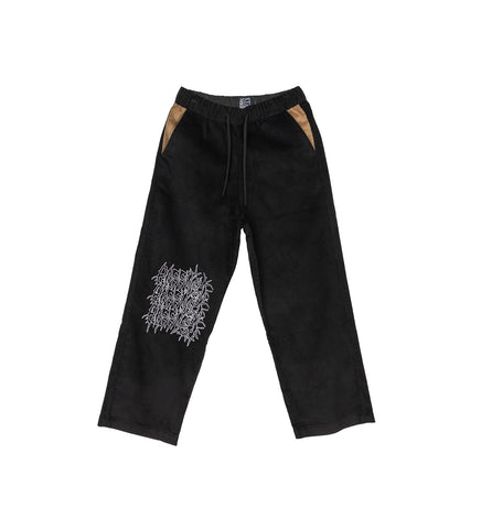 SNCL CORDUROY VACATION TROUSERS BLACK