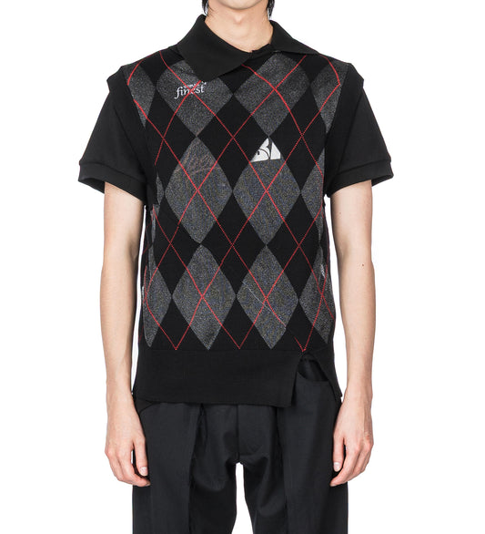 ASYMMETRICAL VEST BLACK