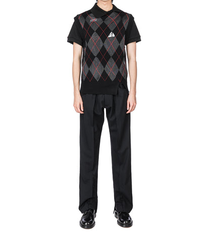 RAW WOOL TROUSERS BLACK