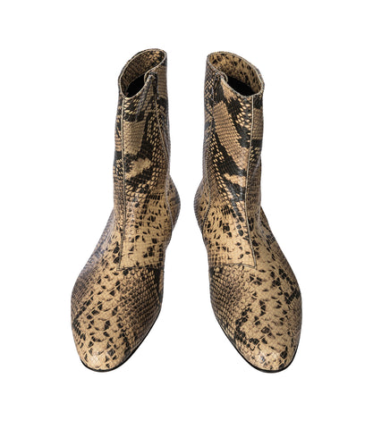 LEATHER SOCK BOOTS BEIGE