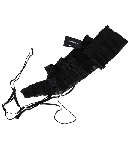 SAFIRA LONG RUFFLED BELT BLACK
