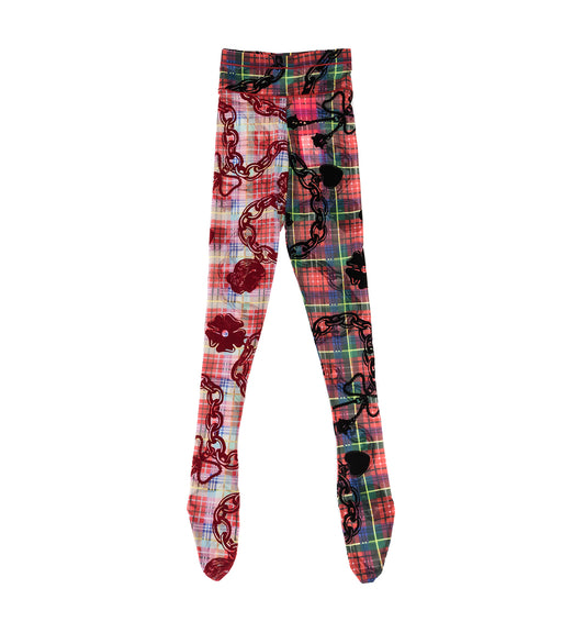 TARTAN CHAIN MESH LEGGINGS MULTI