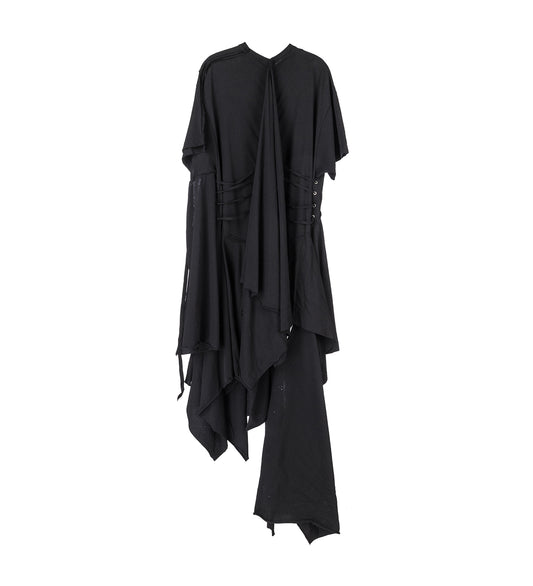 GUUSTA LONG HIGH COMFORT DECONSTRUCTED DRESS BLACK