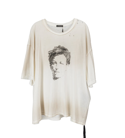 LU RELAX FIT BOXY T-SHIRT NEW POETRY CLUB CHALK