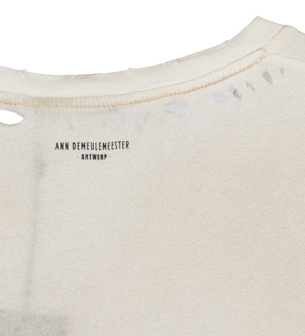 LU RELAX FIT BOXY T-SHIRT NEW POETRY CLUB CHALK