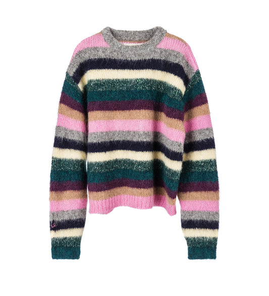 STRIPED ALPACA CREWNECK MULTI