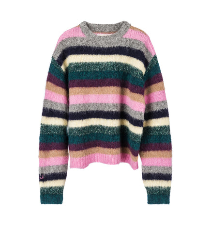 STRIPED ALPACA CREWNECK MULTI