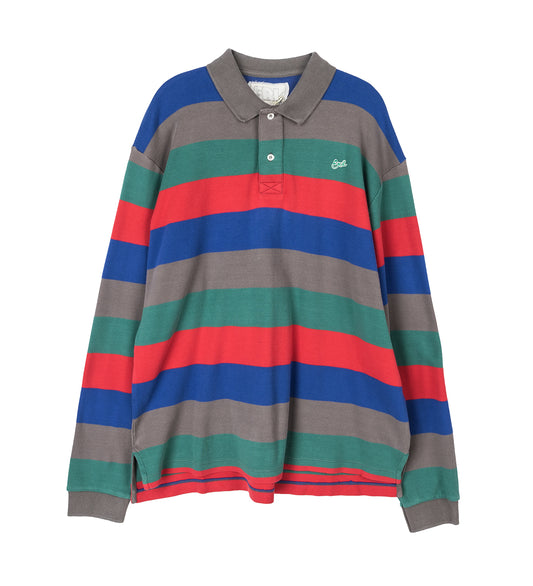 STRIPED LONG SLEEVE POLO MULTI