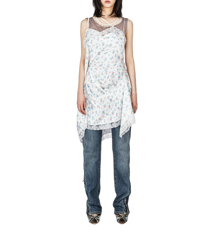 LIFTED SLIP DRESS WHITE FLORAL