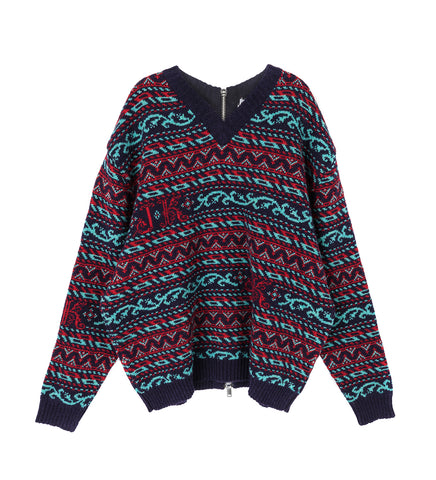 KAIR V NECK SWEATER NAVY