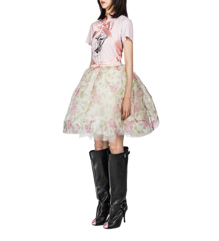 HARNESS FLORAL SKIRT ROSE AND GREEN FLORAL