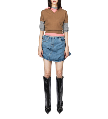 LIFTED DENIM SKIRT INDIGO