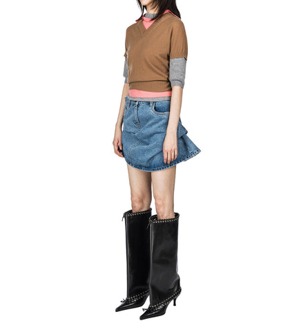 TRIPLE SWEATER BEIGE, CORAL AND GREY