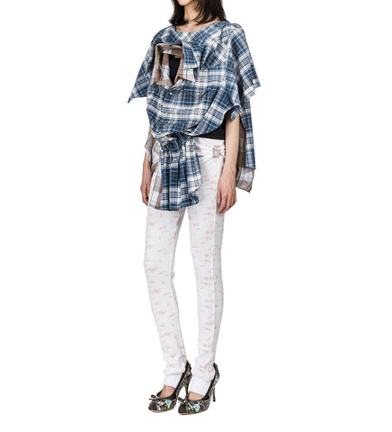 PULLED DOWN LEGGINGS WHITE FLORAL