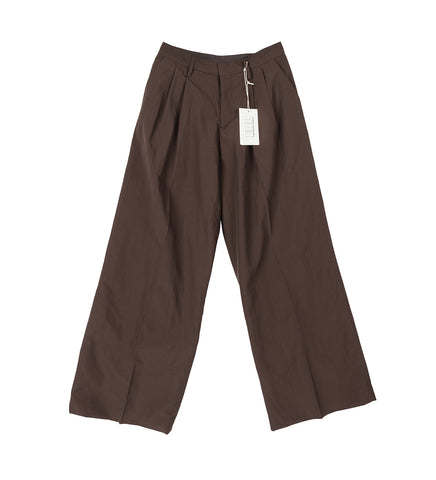 PLEATED SUIT TROUSERS BROWN