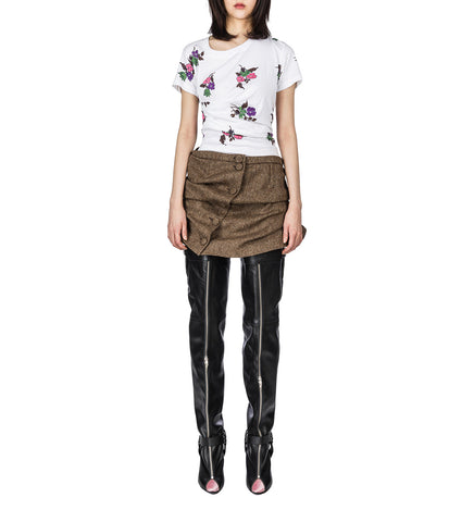LIFTED PENCIL SKIRT BROWN