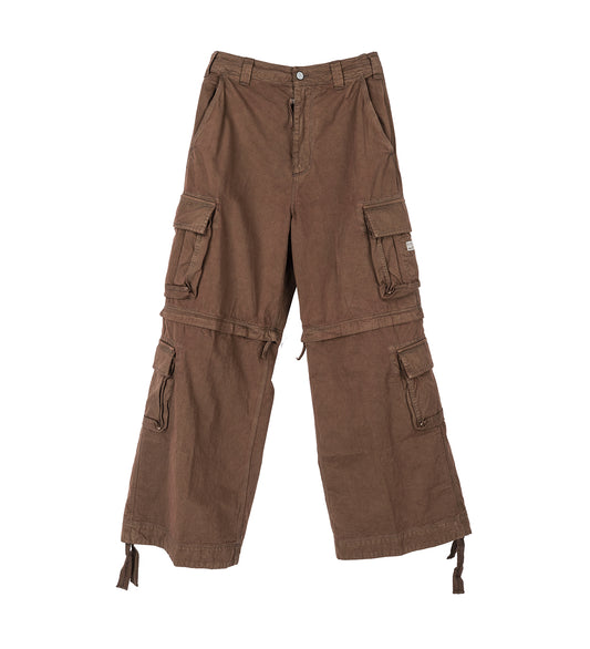 ZIP-OFF CARGO PANTS BROWN