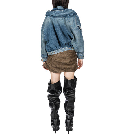 LIFTED PENCIL SKIRT BROWN