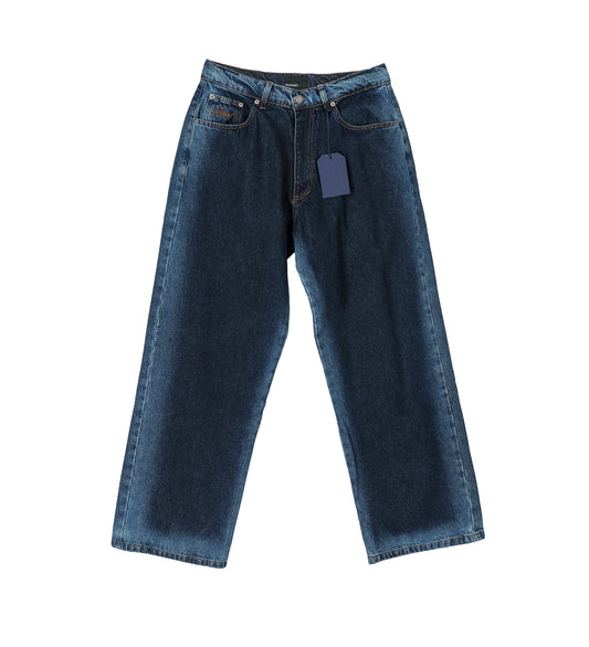 SHADOW WASH BAGGY DENIM PANTS BLUE