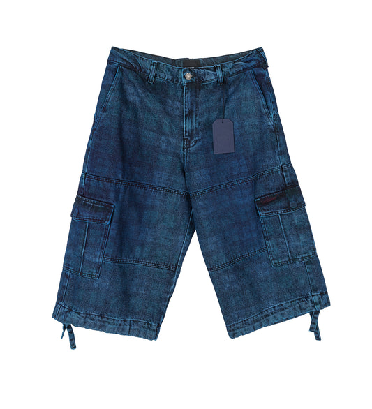 ALLOVER PRINTED DENIM CARGO 3/4 PRINT