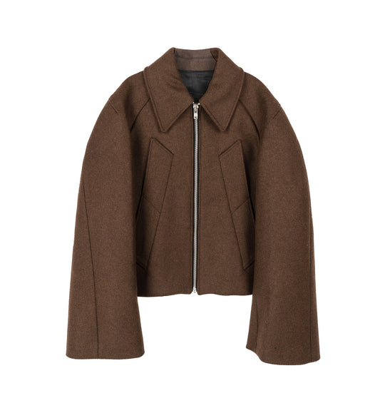 MANTEAU BLOUSON LAINE BROWN