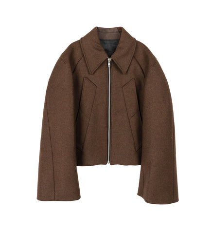 MANTEAU BLOUSON LAINE BROWN