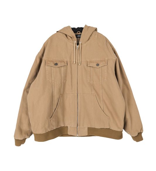 HOODED JACKET WET DIRTY DENIM