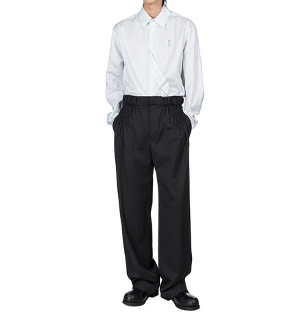 MINNA GATHERED TROUSER CROW BLACK