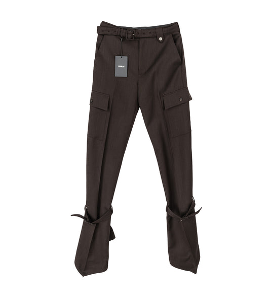 BELTED PANT BROWN TAILORING WOOL