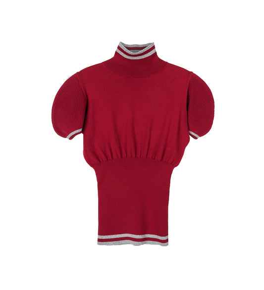 SIMONE KNIT TOP CHERRY RED