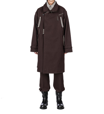 VIG ASYMMETRICAL COAT WOOD BROWN