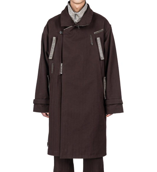 VIG ASYMMETRICAL COAT WOOD BROWN