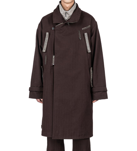 VIG ASYMMETRICAL COAT WOOD BROWN