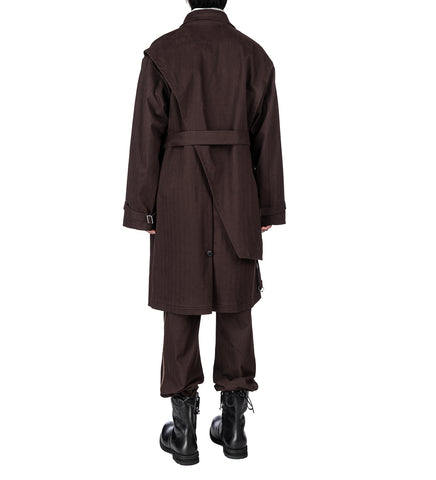 VIG ASYMMETRICAL COAT WOOD BROWN