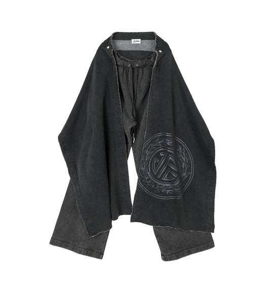 WASHED JOGGING WITH DETACHABLE SCARF BLACK