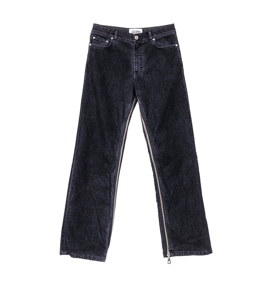 FLOCK PANTS WITH INSEAM ZIP DETAILS NAVY