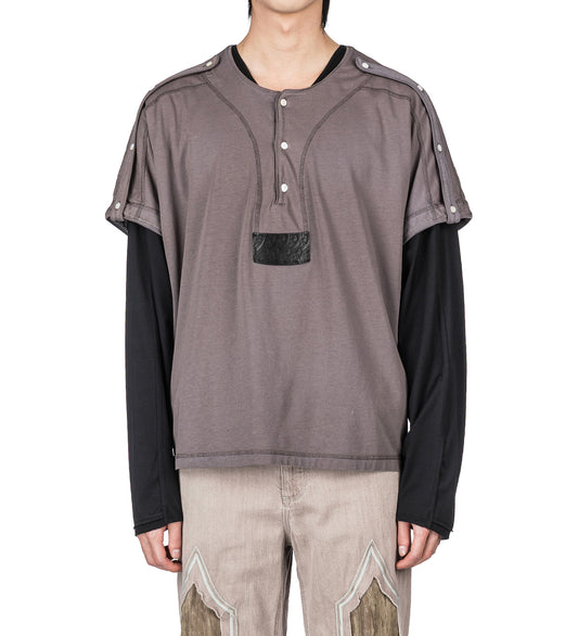 SARGO SHORT SLEEVE HENLEY IRIS