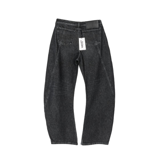 LOW WAISTED JEAN WITH STRAP DETAIL ON THE FRONT VINTAGE BLACK