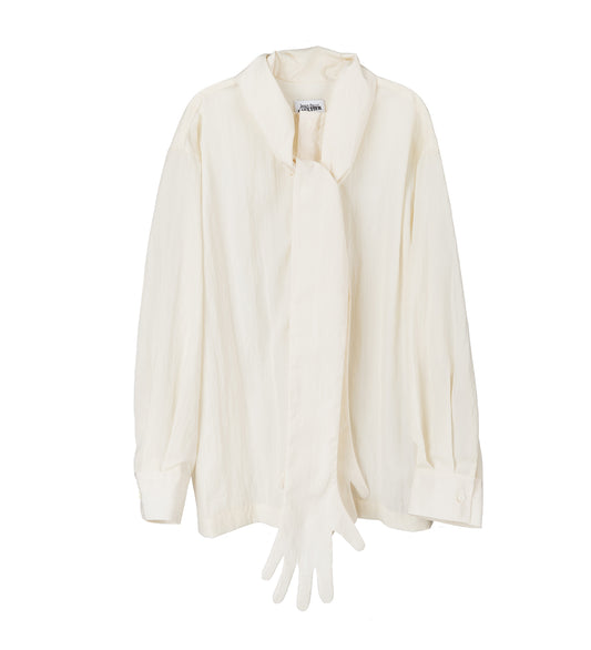 SHIRT WITH GLOVES DETAIL ECRU