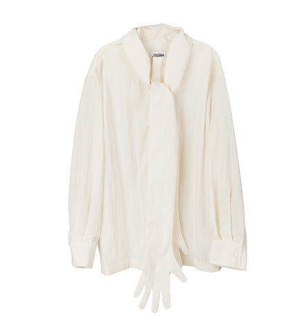 SHIRT WITH GLOVES DETAIL ECRU