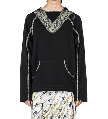 GIZI HOODED TOP BLACK/SAGE