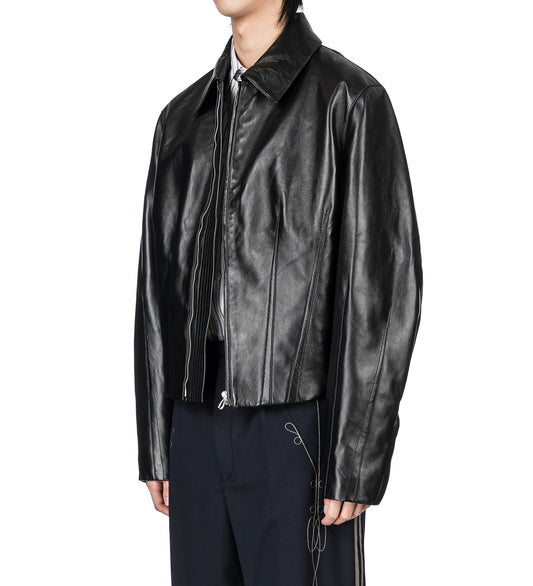 LUR LEATHER JACKET SMOKEY BLACK
