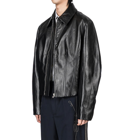 LUR LEATHER JACKET SMOKEY BLACK